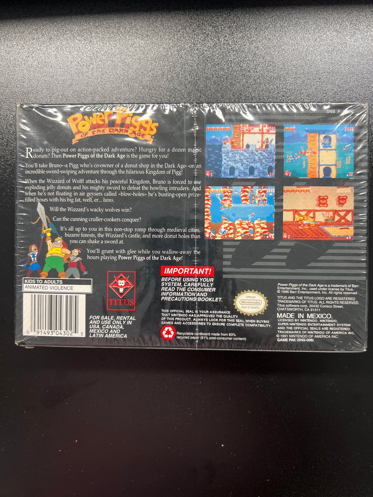 Power Piggs of the Dark Age SNES in Box