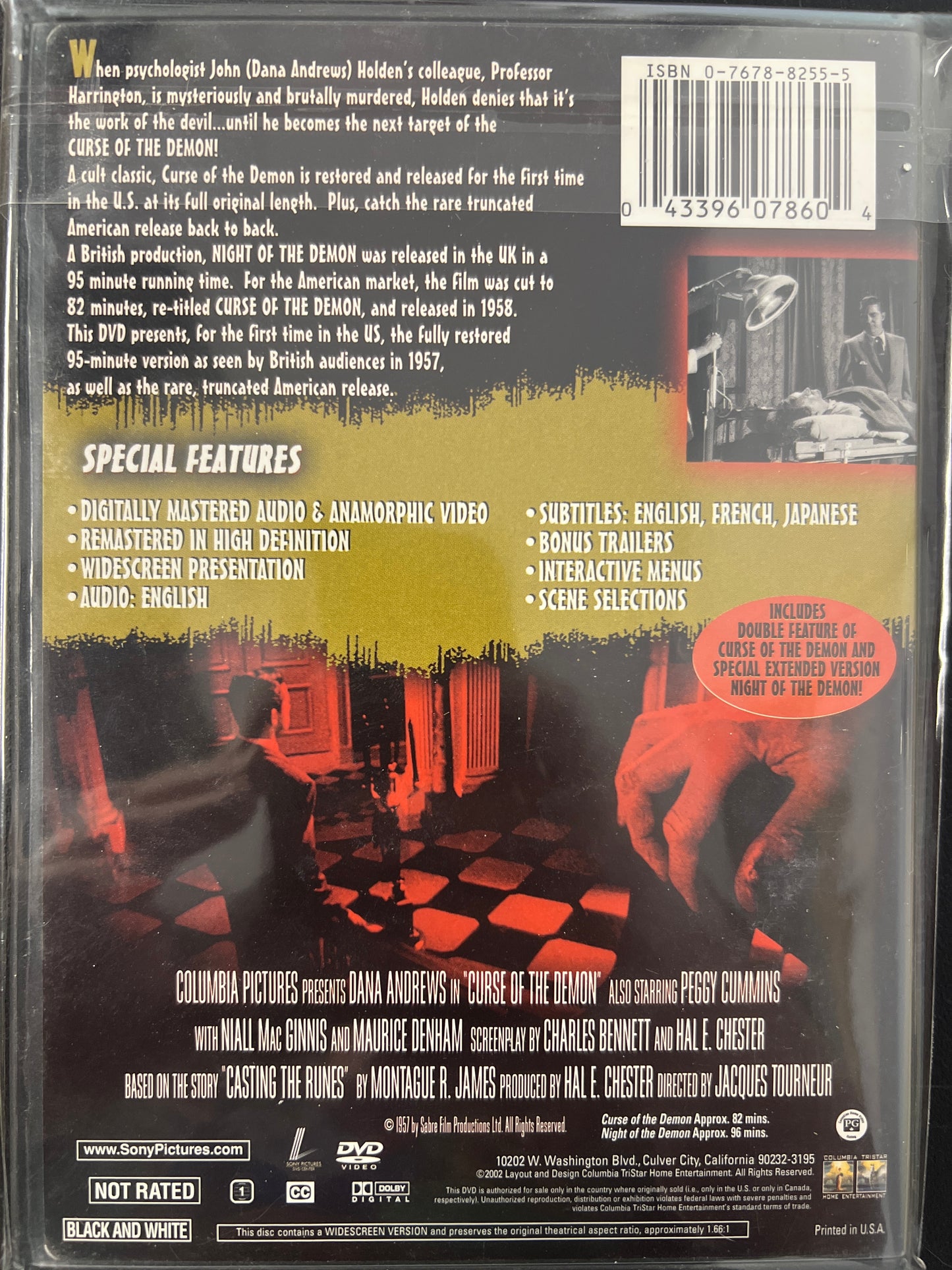 Curse of the Demon and Night of the Demon  DVD