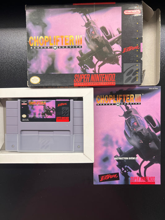 Choplifter 3 SNES in Box