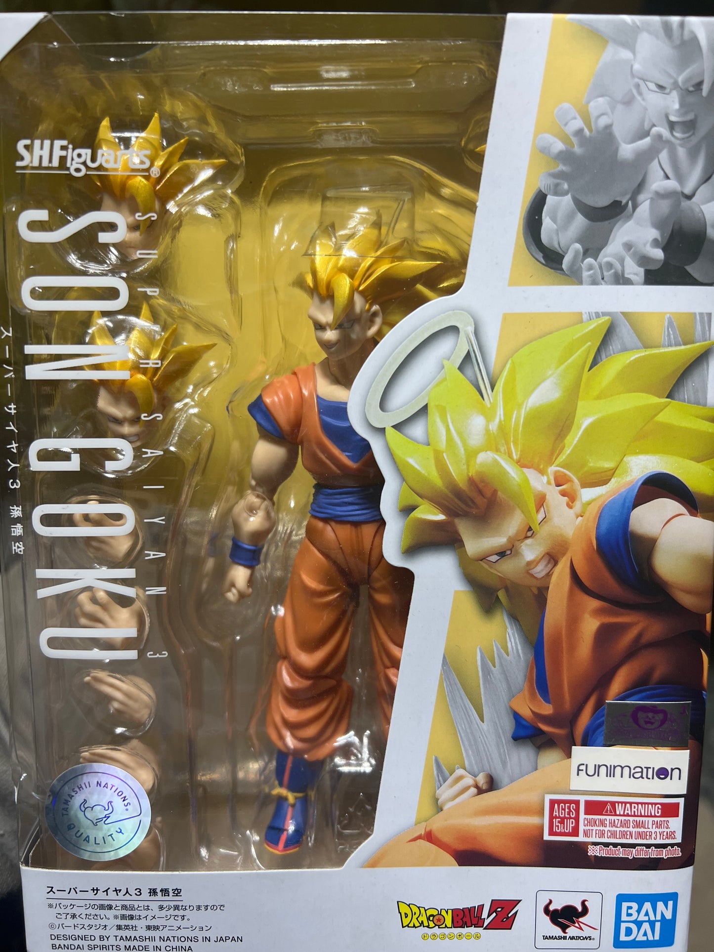 Dragon Ball Z Son Goku Super Saiyan 3 S.H. SH Figuarts Action Figure BANDAI