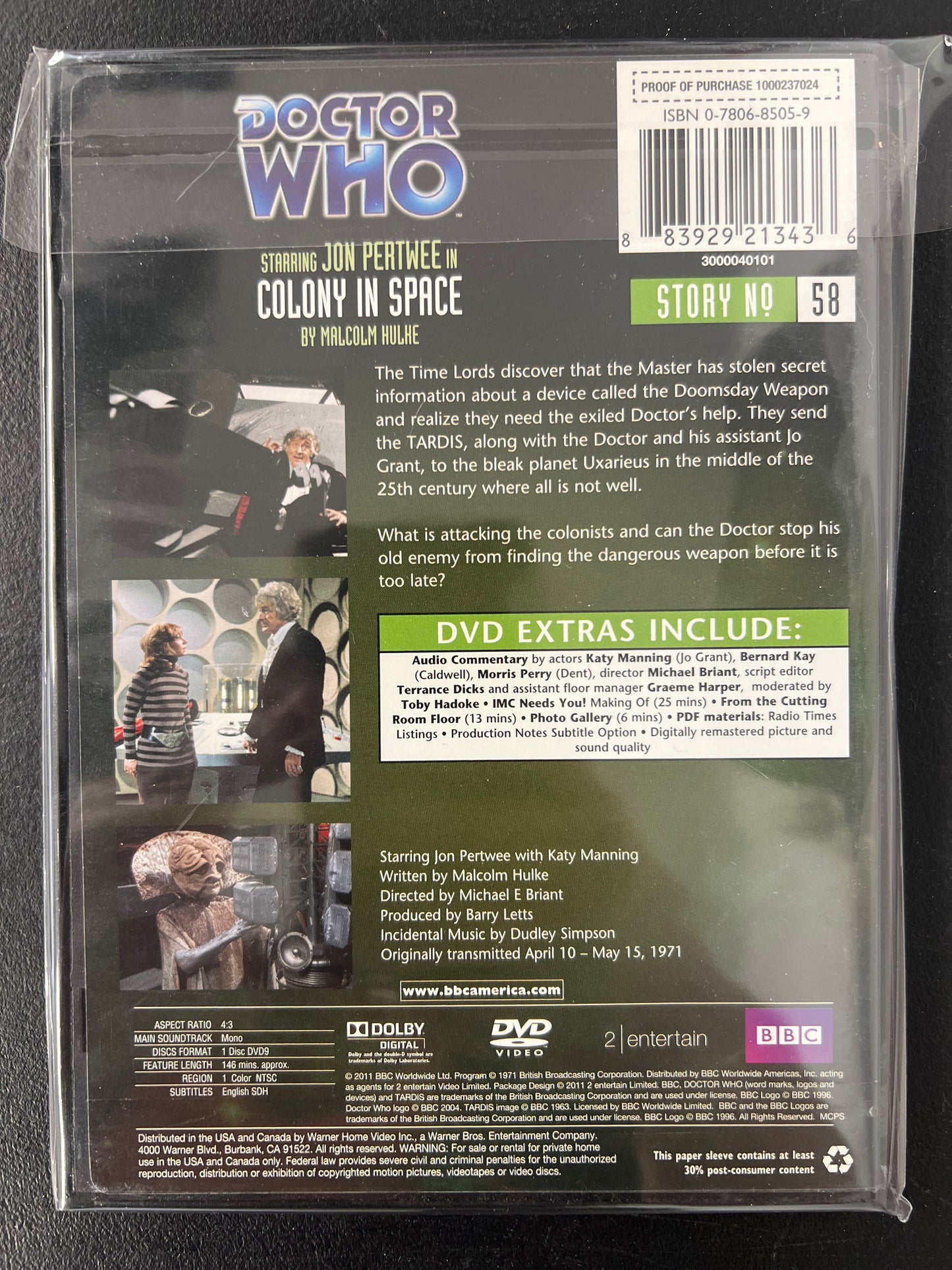 Doctor Who Colony in Space DVD