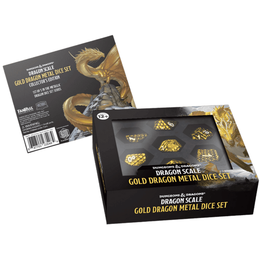 Gold Dragon Metal Dice Set