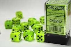 Chessex 16mm Vortex 12 Count D6 Dice Block - Pick Your Color