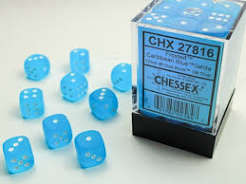Chessex 12mm Frosted 36 Count D6 Block Pick Your Color