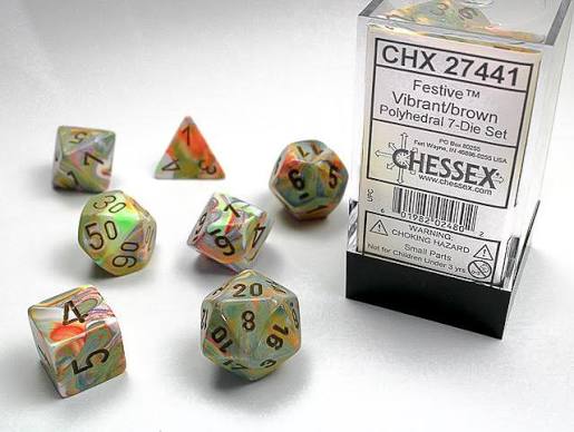 Chessex Standard Festive 7-Dice Set