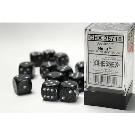 Chessex 16mm Speckled 12 Count D6 Dice Block - Pick Your Color