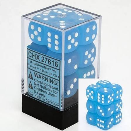Chessex 16mm 12 Count D6 Dice Block - Pick Your Color
