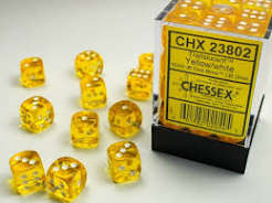 Chessex 12mm Translucent 36 Count D6 Block Pick Your Color