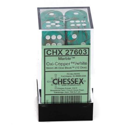 Chessex 16mm 12 Count D6 Dice Block - Pick Your Color