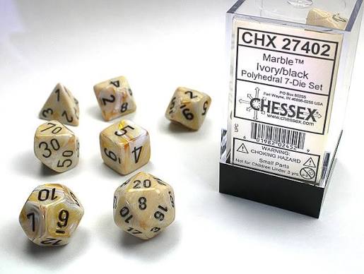 Chessex Standard Marbled 7-Dice Set