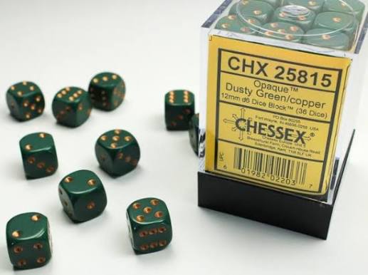 Chessex 12mm Opaque 36 Count D6 Block Pick Your Color