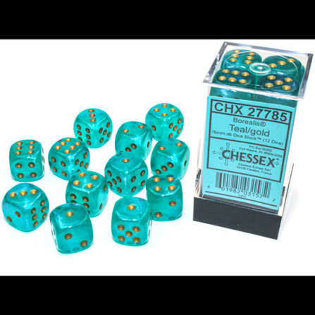 Chessex 16mm 12 Count D6 Dice Block - Pick Your Color