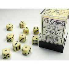 Chessex 12mm Opaque 36 Count D6 Block Pick Your Color