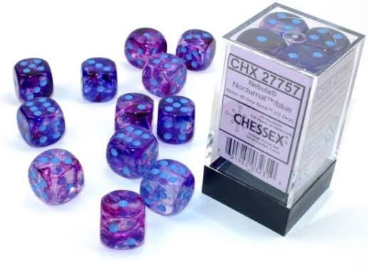 Chessex 16mm 12 Count D6 Dice Block - Pick Your Color