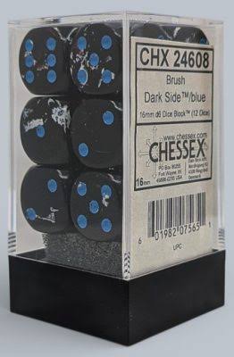 Chessex 16mm Brush 12 Count D6 Dice Block - Pick Your Color