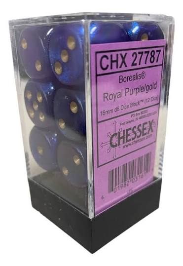 Chessex 16mm 12 Count D6 Dice Block - Pick Your Color