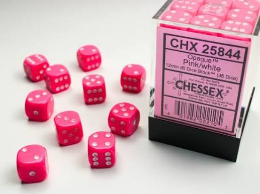 Chessex 16mm 12 Count D6 Dice Block - Pick Your Color