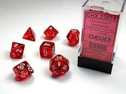 Chessex Standard Translucent 7-Dice Set