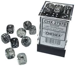 Chessex 12mm Borealis 36 Count D6 Block Pick Your Color