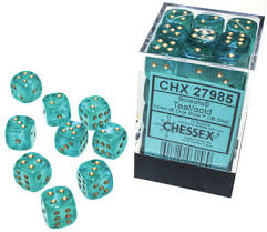 Chessex 12mm Borealis 36 Count D6 Block Pick Your Color