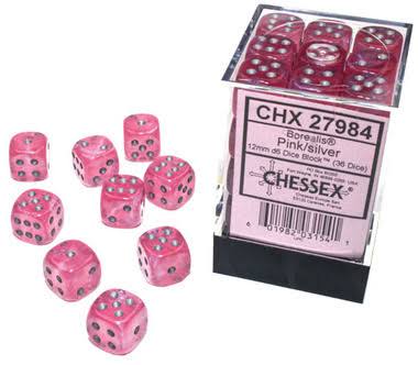 Chessex 12mm Borealis 36 Count D6 Block Pick Your Color