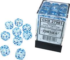 Chessex 12mm Borealis 36 Count D6 Block Pick Your Color