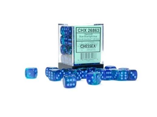 Chessex 12mm Gemini 36 Count D6 Block Pick Your Color