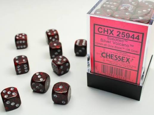 Chessex 12mm Speckled 36 Count D6 Block Pick Your Color