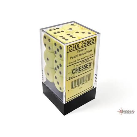 Chessex 16mm Opaque 12 Count D6 Dice Block - Pick Your Color