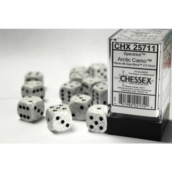 Chessex 16mm Speckled 12 Count D6 Dice Block - Pick Your Color