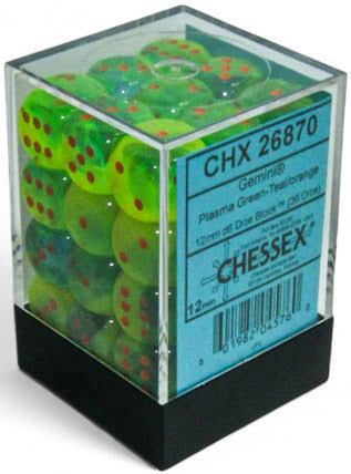 Chessex 12mm Gemini 36 Count D6 Block Pick Your Color