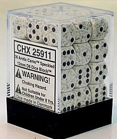 Chessex 12mm Speckled 36 Count D6 Block Pick Your Color