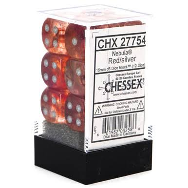 Chessex 16mm 12 Count D6 Dice Block - Pick Your Color