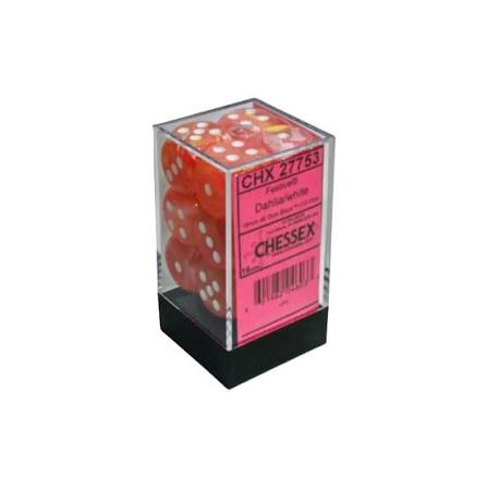 Chessex 16mm Festive 12 Count D6 Dice Block - Pick Your Color