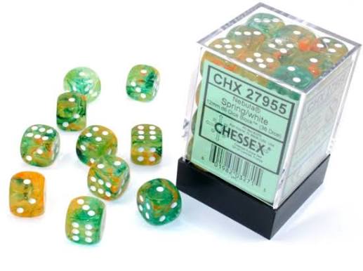 Chessex 12mm Nebula 36 Count D6 Block Pick Your Color