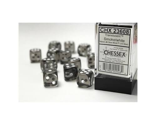 Chessex 16mm Translucent 12 Count D6 Dice Block - Pick Your Color