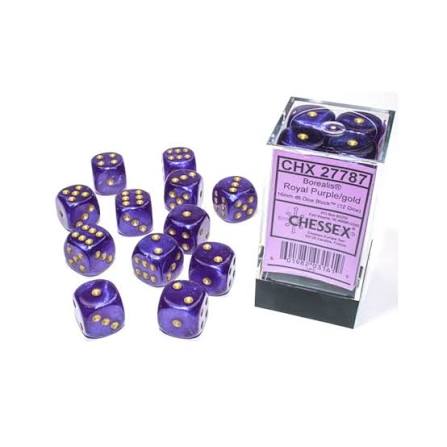 Chessex 16mm Borealis 12 Count D6 Dice Block - Pick Your Color
