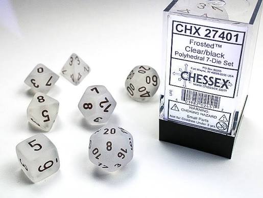 Chessex Standard Frosted 7-Dice Set