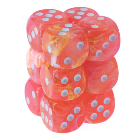 Chessex 16mm 12 Count D6 Dice Block - Pick Your Color