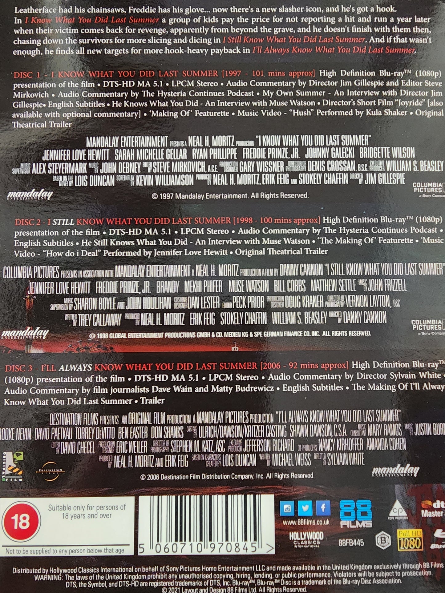 I Know What You Did Last Summer Trilogy Blu Ray