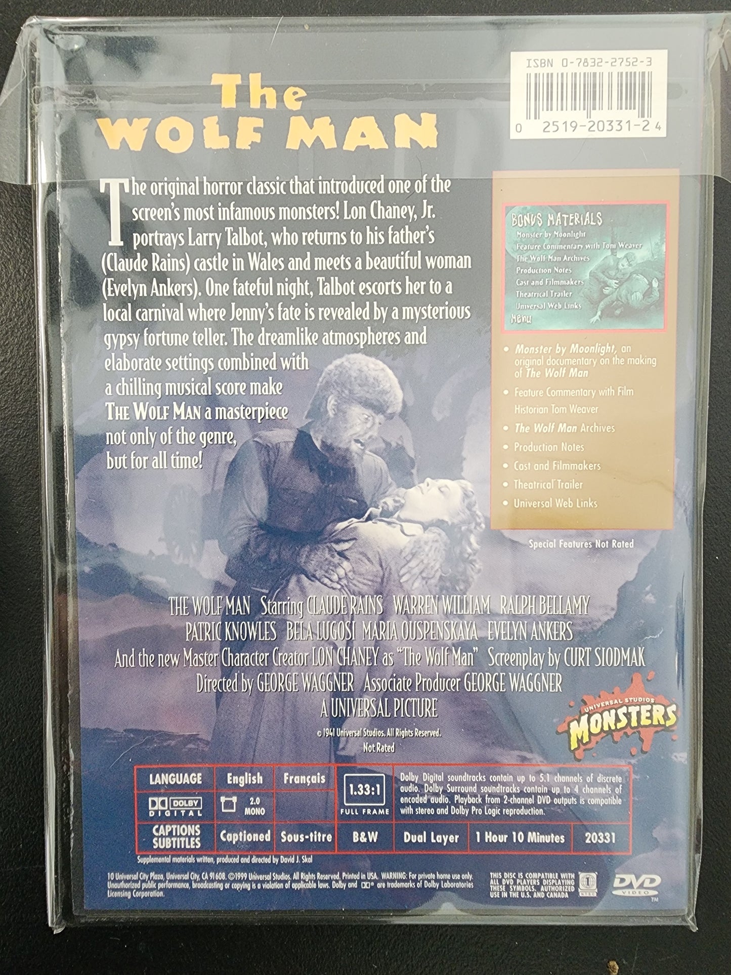 Classic Monster Collection The Wolf Man DVD