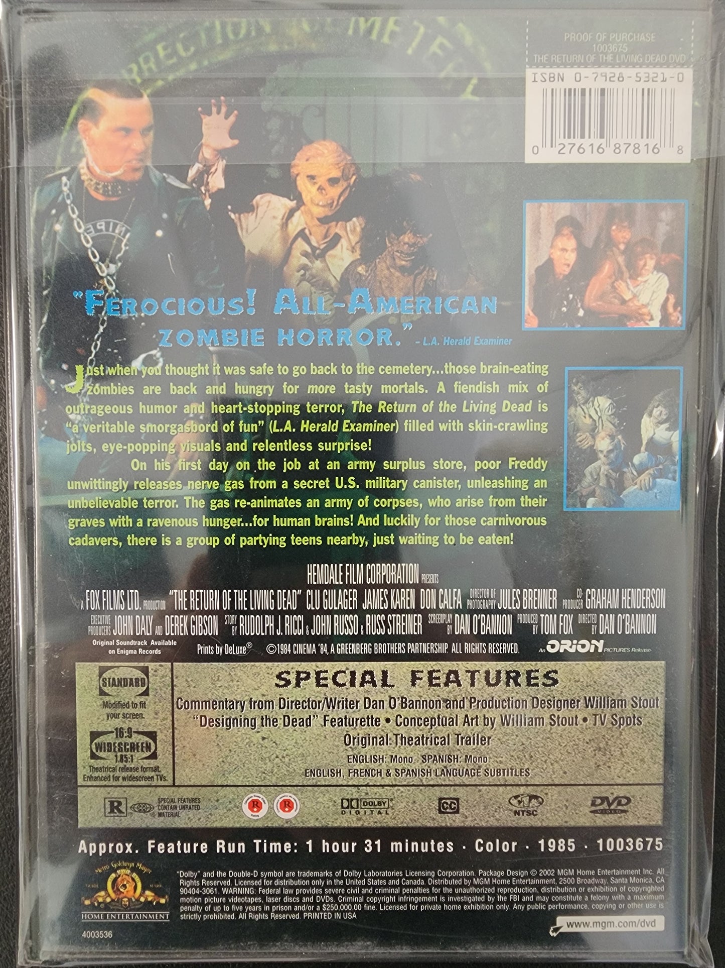 The Return of the Living Dead DVD