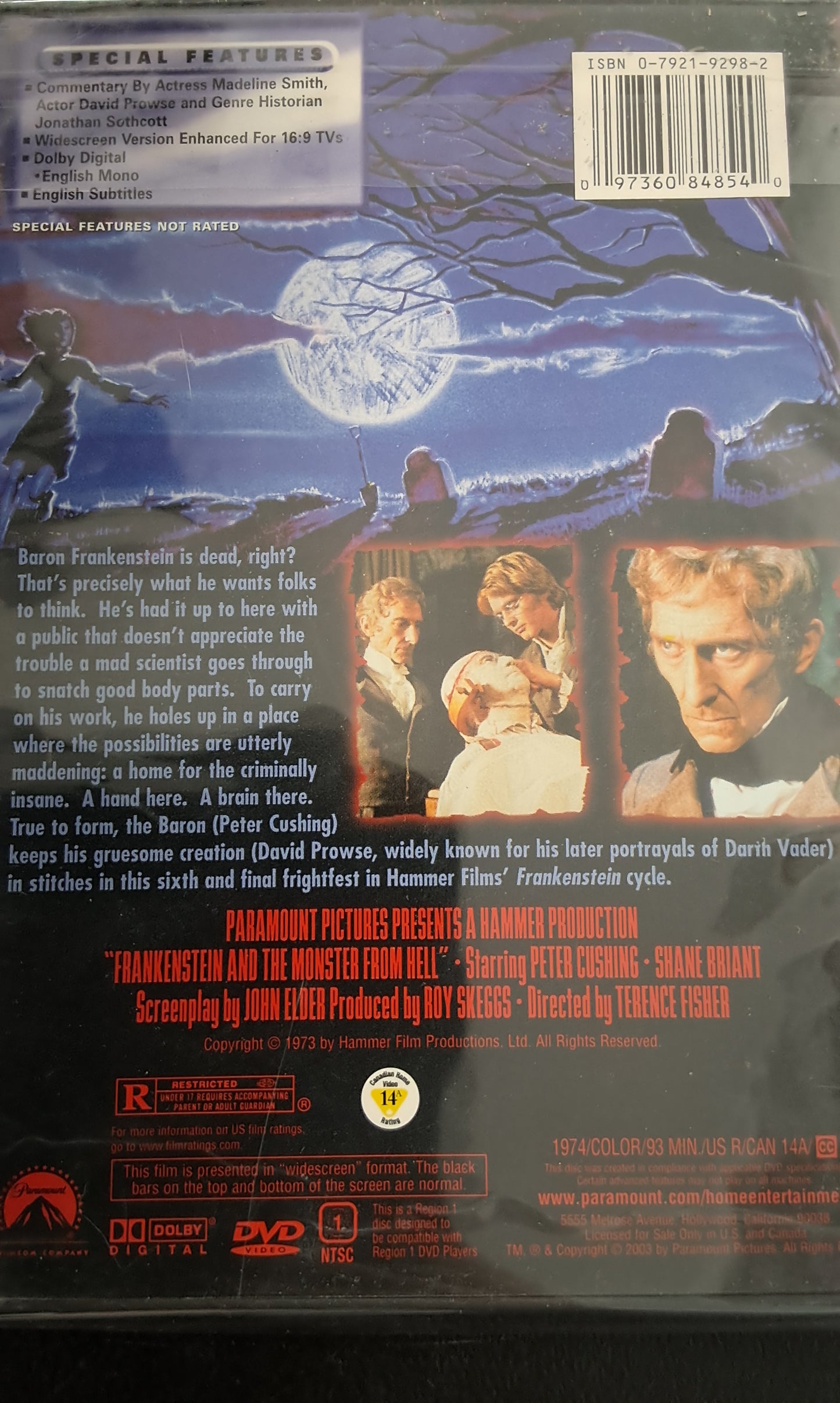 Frankenstein And The Monster From Hell DVD