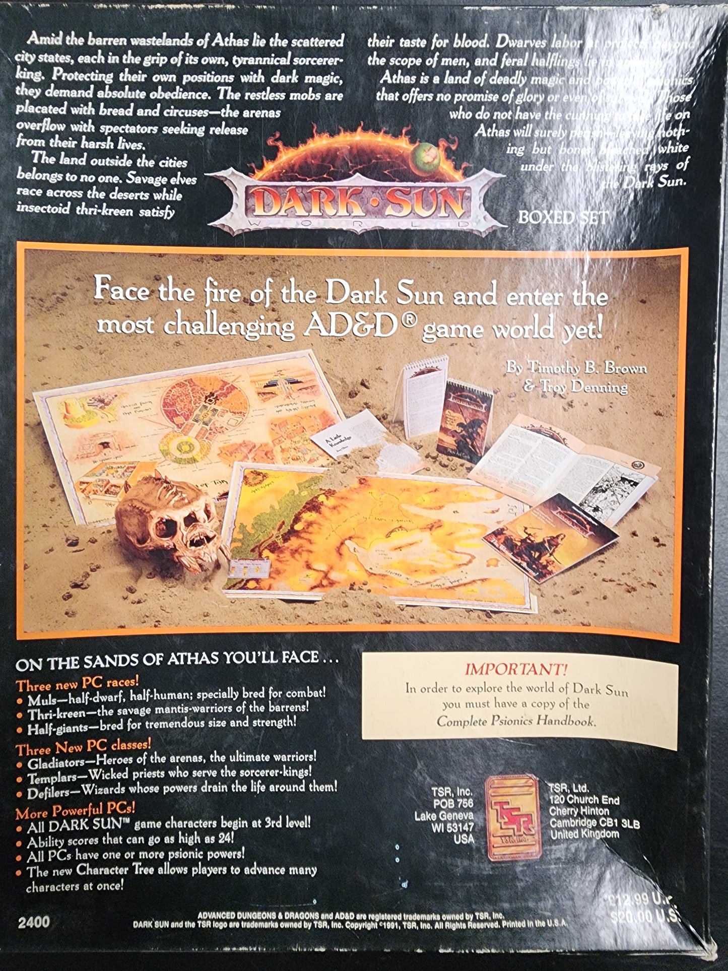 Advanced Dungeons & Dragons 2nd Edition Dark Sun World