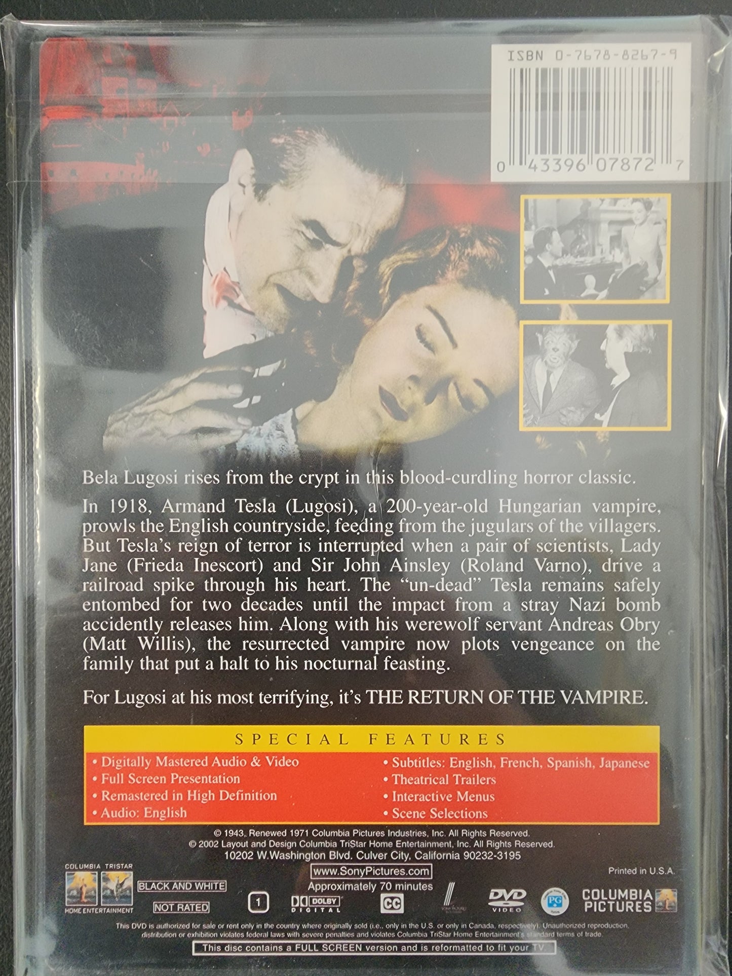 The Return of the Vampire DVD