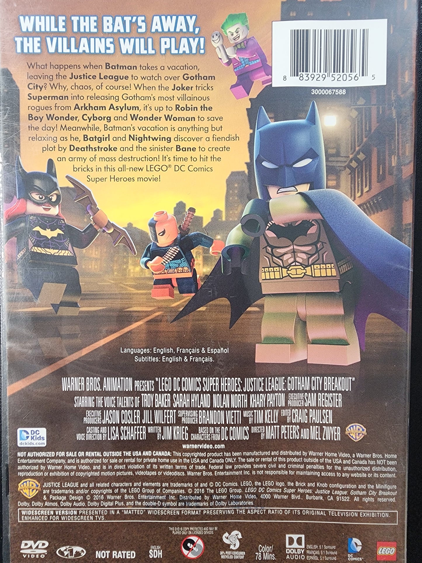 DC Super Heroes Justice League Gotham City Breakout DVD