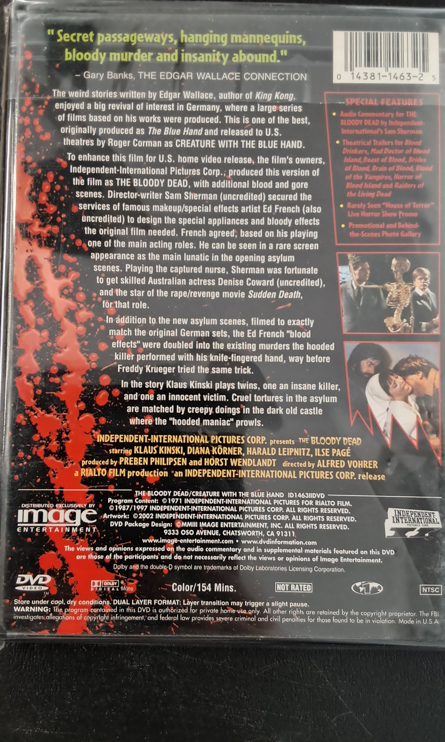 The Bloody Dead Plus Creature With the Blue Hand DVD