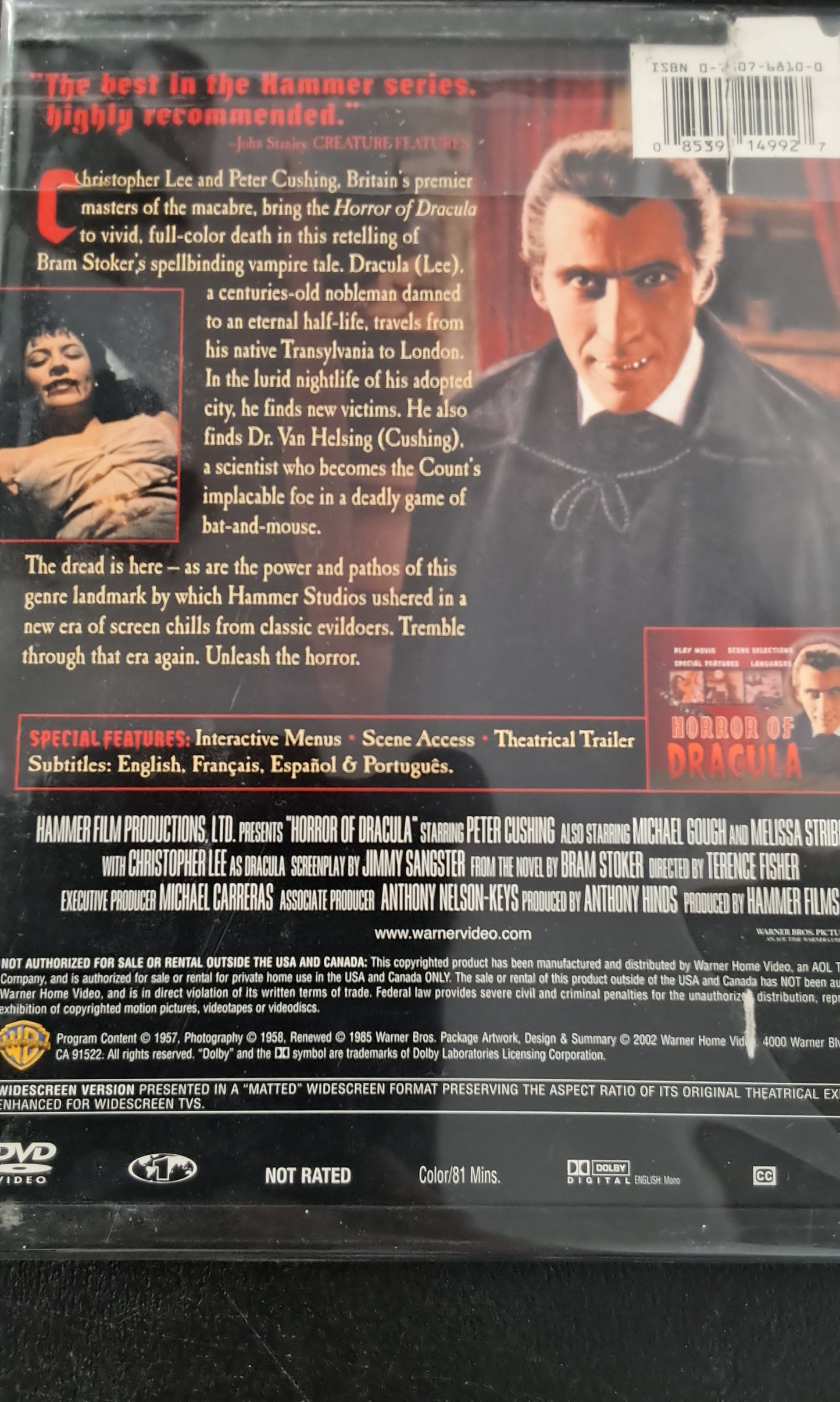 Horror of Dracula  DVD