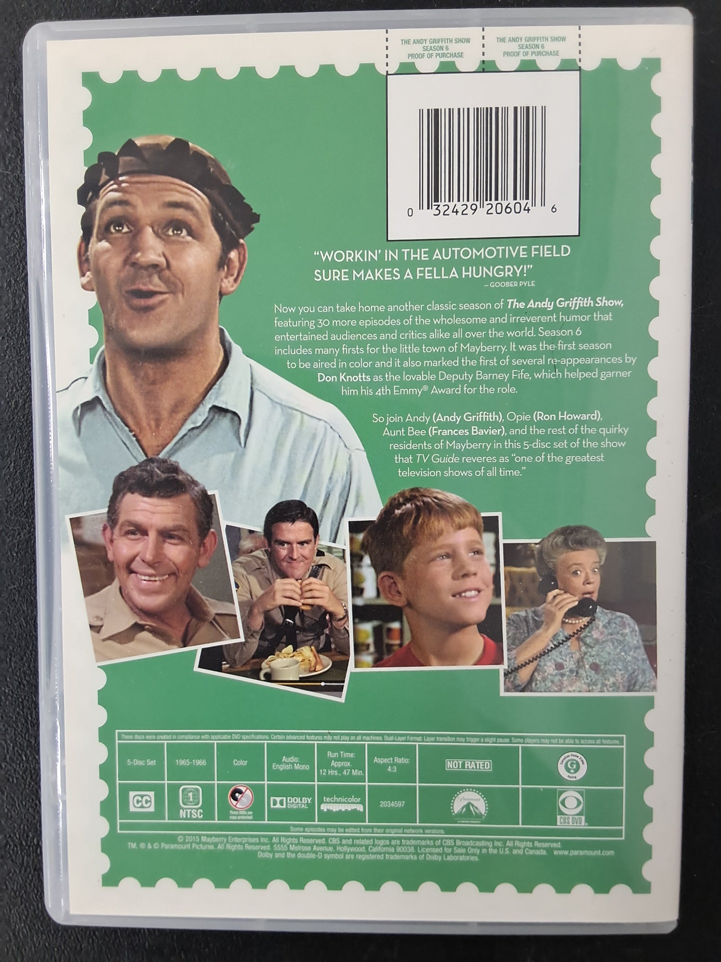 The Andy Griffith Show Season 6 CBS DVD DVD