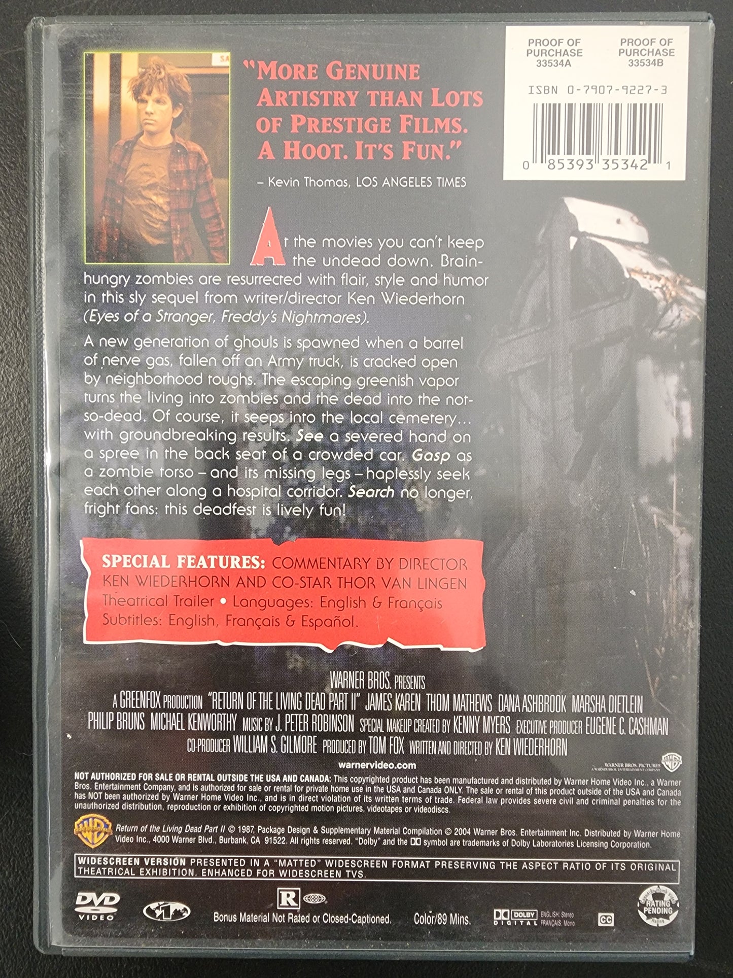 Return of the Living Dead Part 2 DVD